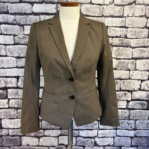 Ann Taylor NWT Brown & Ivory Tweed Jacket Size 6P